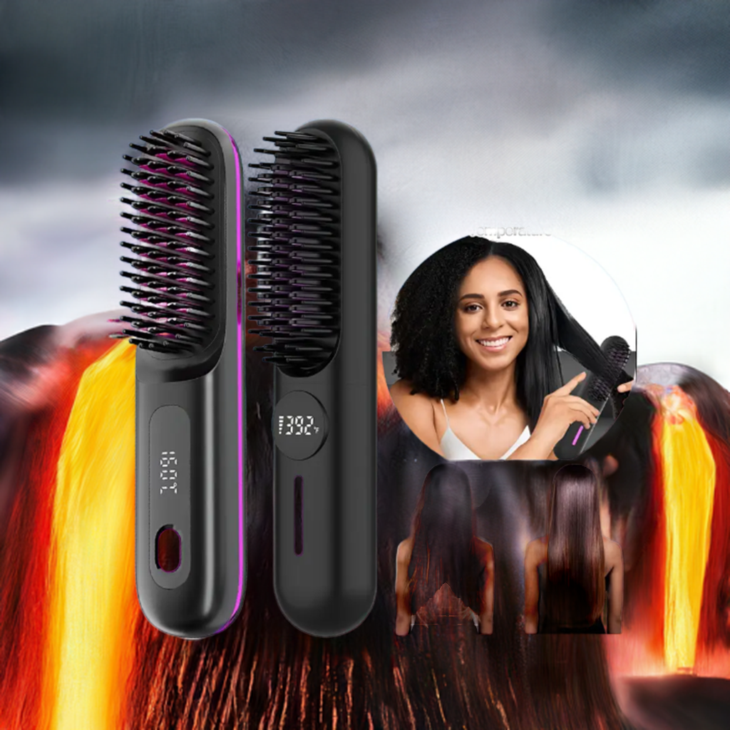 Ionic Hight Heat Cordless Straightener - W/ Multifunctional Ionic Bristles And Variable Heat Settings